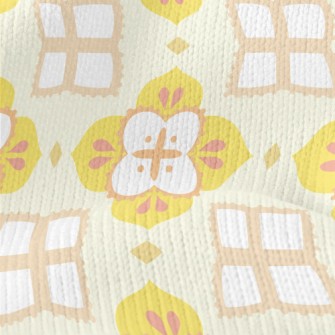 Yellow Tile Design Stretch Jersey