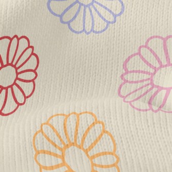 Colorful Vector Flowers Stretch Jersey