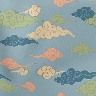 Colorful Chinese Clouds Lightweight Cotton Poplin