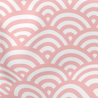 Japanese Pink Waves Lightweight Cotton Poplin