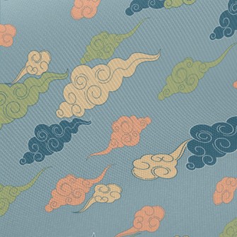 Colorful Chinese Clouds Midweight Cotton Poplin