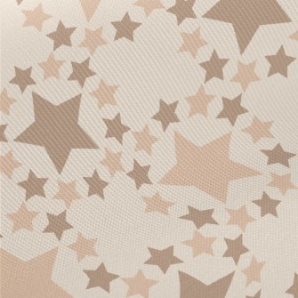 Brown Star Pattern Midweight Cotton Poplin
