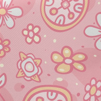 Girl Flower Graffiti Midweight Cotton Poplin