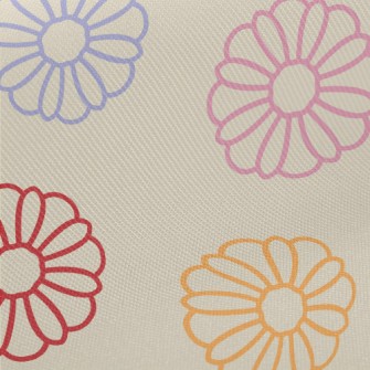 Colorful Vector Flowers Midweight Cotton Poplin