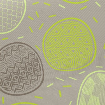 Green Pattern Round Midweight Cotton Poplin