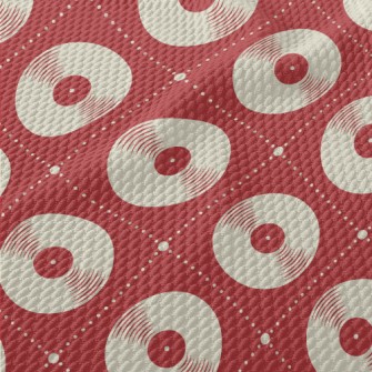 Vinyl Record Pattern Birdseye Piqué
