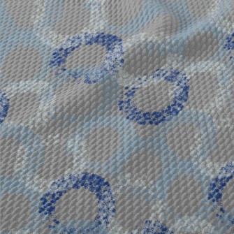 Blue Bubble Circle Birdseye Piqué