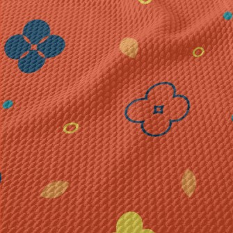 Colorful Vector Flowers Birdseye Piqué