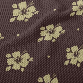 Tropical Flowers Silhouettes Birdseye Piqué