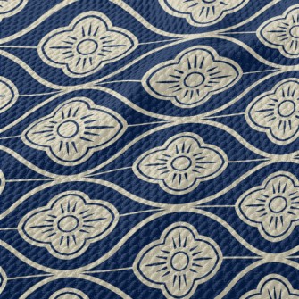 Japanese Wave Flowers Birdseye Piqué