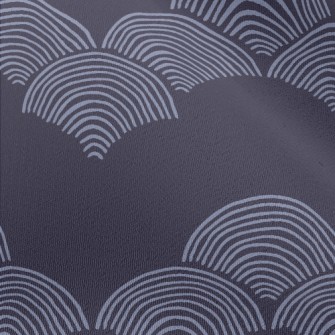 Blue Fan Pattern Chiffon