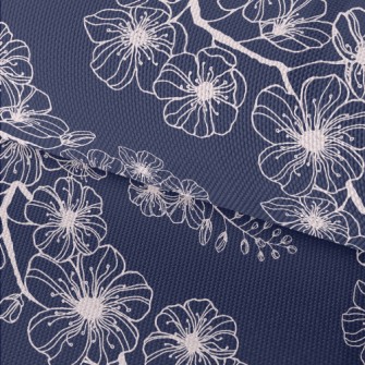 Spring Hand Drawn Cherry Bloss Waterproof Oxford