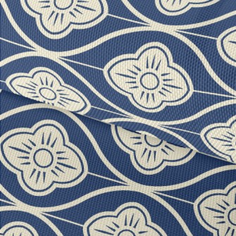 Japanese Wave Flowers Waterproof Oxford