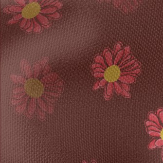 Red Hand Drawn Daisy Waterproof Canvas