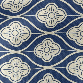 Japanese Wave Flowers Waterproof Canvas