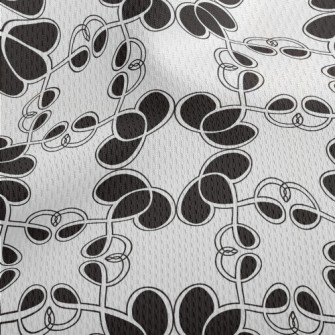 Abstract Monochrome Pattern Athletic Mesh Flat Back
