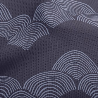 Blue Fan Pattern Athletic Mesh Flat Back