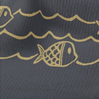 Hand Drawn Ocean Waves And Fis Terry