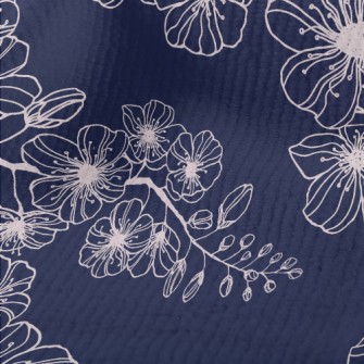 Spring Hand Drawn Cherry Bloss Terry