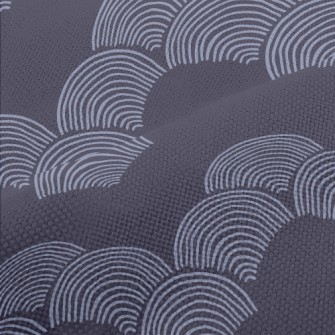 Blue Fan Pattern Performance Linen