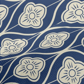 Japanese Wave Flowers Performance Linen