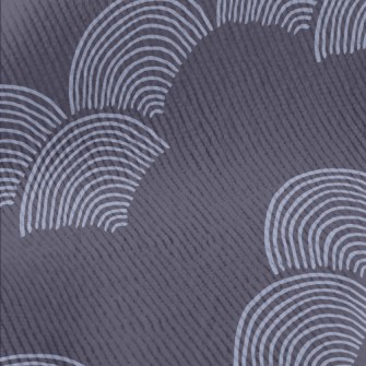 Blue Fan Pattern Standard Corduroy