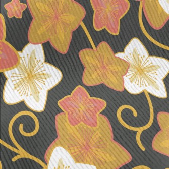 Hand Drawn Star Shaped Flowers Standard Corduroy