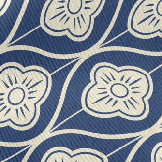 Japanese Wave Flowers Standard Corduroy