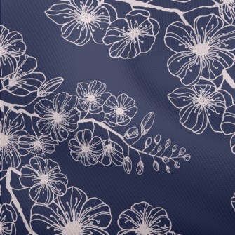 Spring Hand Drawn Cherry Bloss Dobby