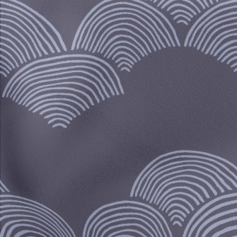 Blue Fan Pattern Stretch Ponte
