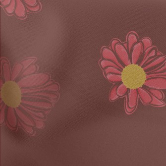 Red Hand Drawn Daisy Stretch Ponte