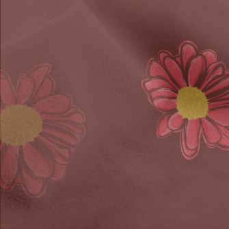 Red Hand Drawn Daisy Micro Fleece