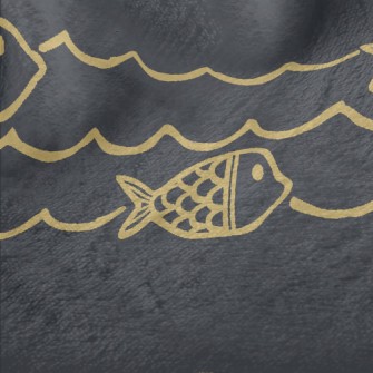 Hand Drawn Ocean Waves And Fis Minky
