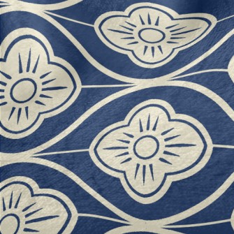 Japanese Wave Flowers Minky