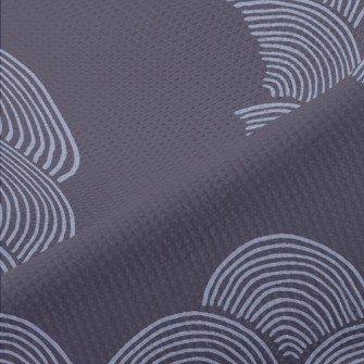 Blue Fan Pattern Piqué
