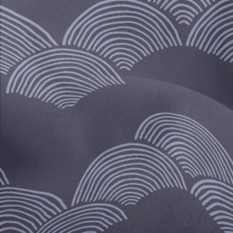 Blue Fan Pattern Lightweight Performance Linen