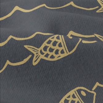 Hand Drawn Ocean Waves And Fis Modern Jersey