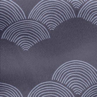 Blue Fan Pattern Jersey Backed Fleece