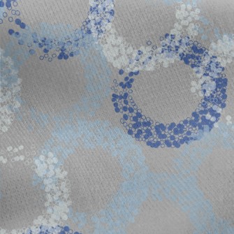 Blue Bubble Circle Jersey Backed Fleece