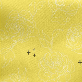 Beautiful Line Roses Jersey Backed Fleece