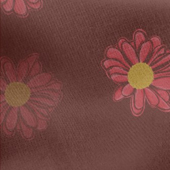 Red Hand Drawn Daisy Jersey Backed Fleece