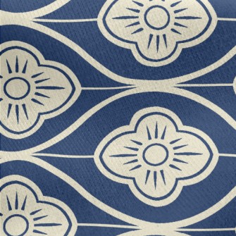 Japanese Wave Flowers Jersey Backed Fleece