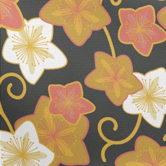 Hand Drawn Star Shaped Flowers Pongee