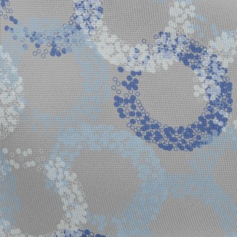 Blue Bubble Circle Pongee