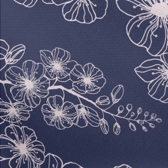 Spring Hand Drawn Cherry Bloss Pongee