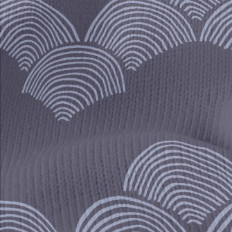 Blue Fan Pattern Stretch Jersey