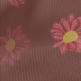 Red Hand Drawn Daisy Stretch Jersey