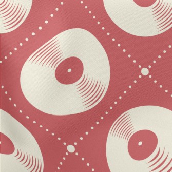 Vinyl Record Pattern Lightweight Cotton Poplin