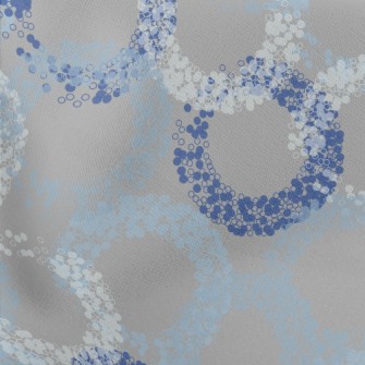 Blue Bubble Circle Lightweight Cotton Poplin