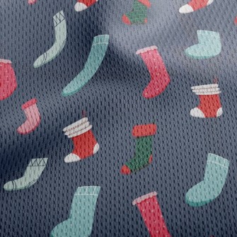 Christmas Socks Athletic Mesh Flat Back